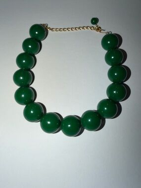 Vintage Coro Green Chunky Beaded Adjustable Necklace
